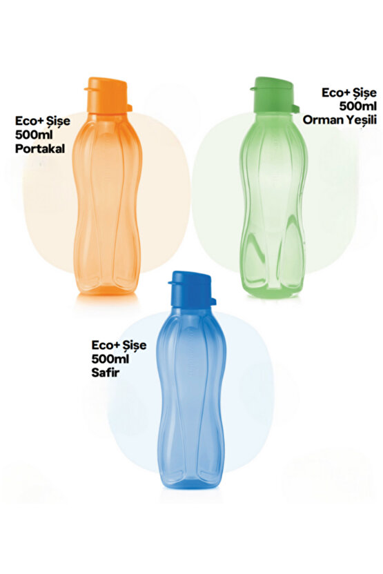 Eco+ Şişe 500ml Portakal 500ml Orman Yeşili 500ml Safir