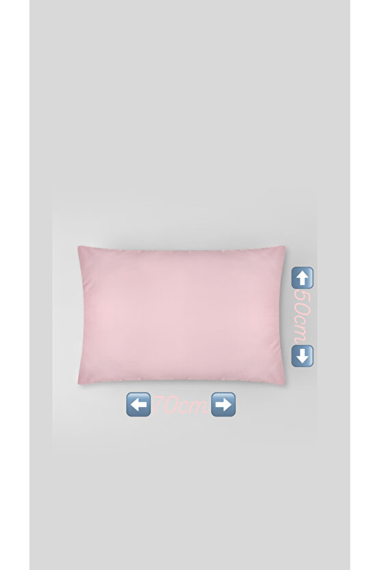 2 ADET %100 COTTON PUDRA PEMBESİ(PAMUK) (50x70cm) YASTIK KILIFI