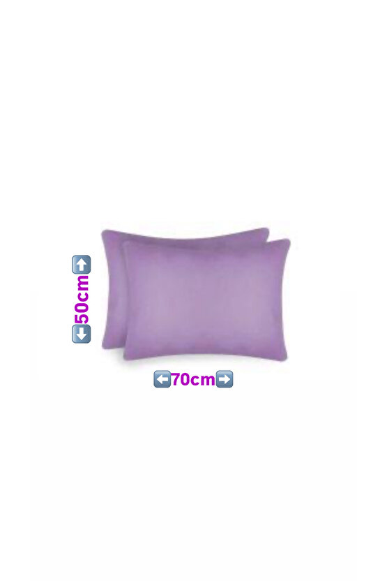 2 ADET %100 COTTON(PAMUK) LİLA (50x70cm)YASTIK KILIFI