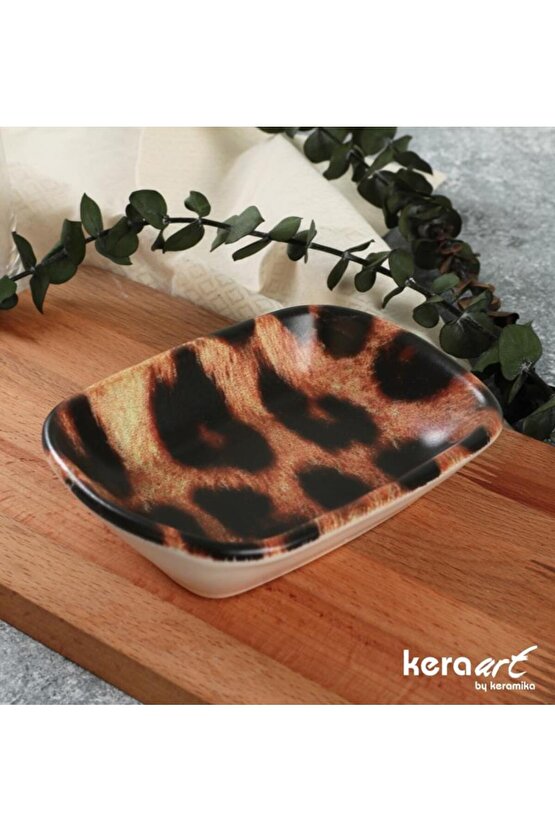 DİKDÖRTGEN KAYIK 13 CM LEOPAR DESEN 6LI