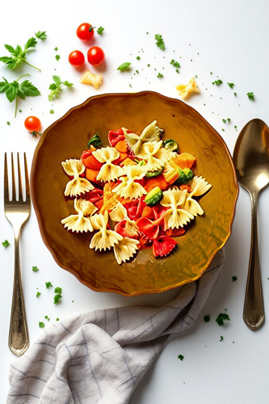 Wood 26cm Porselen Çukur Salata ve Makarna Kase