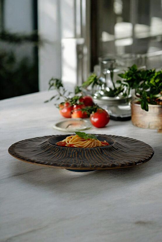 Mantra Porselen Makarna ve Salata Tabağı Çukur Dekoratif Tabak 28cm 1 Adet