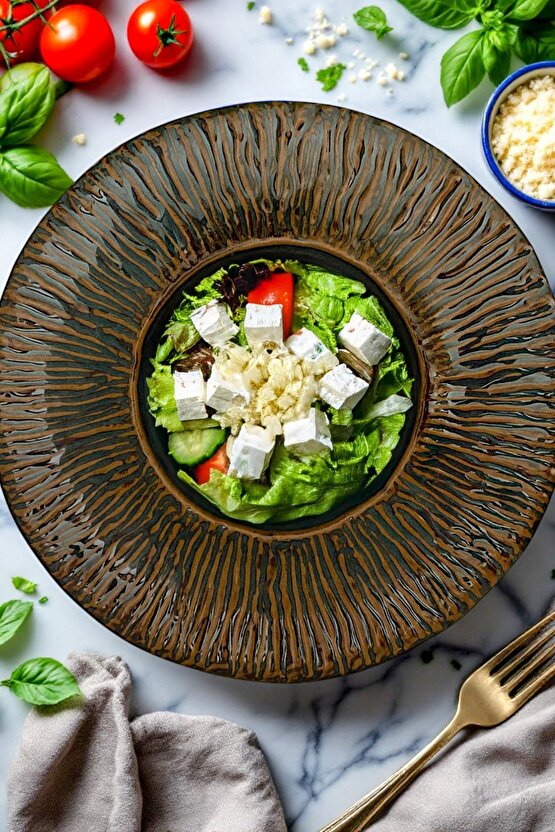 Mantra Porselen Makarna ve Salata Tabağı Çukur Dekoratif Tabak 28cm 1 Adet