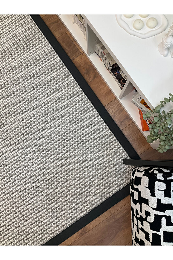 Kumaş Bordür Gri Bukle Antrasit Bordür  Halı Salon Koridor Mutfak Çocuk Odası Halısı  Kilim S267