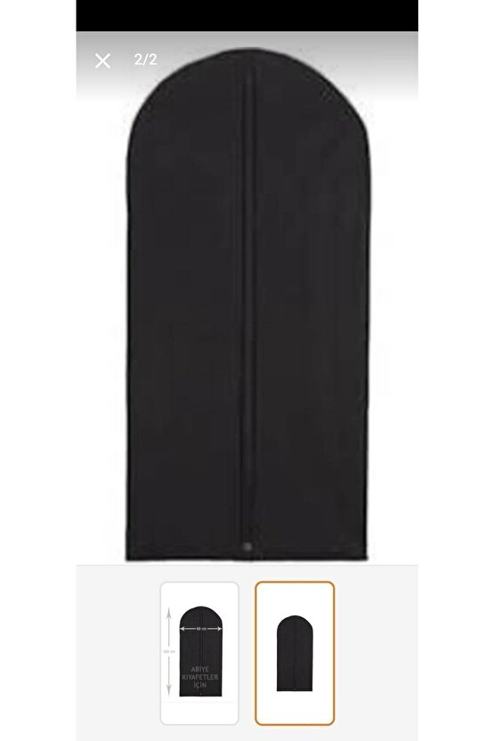 Takım Elbise Kılıfı Siyah Renk 10 Adet Fermuarlı Gamboç