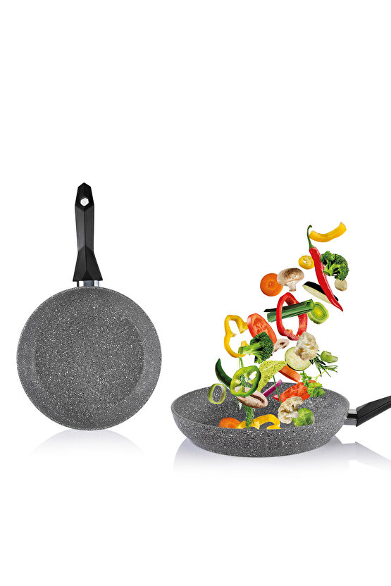 Cory Yanmaz Yapışmaz Tava 28 Cm-Gri