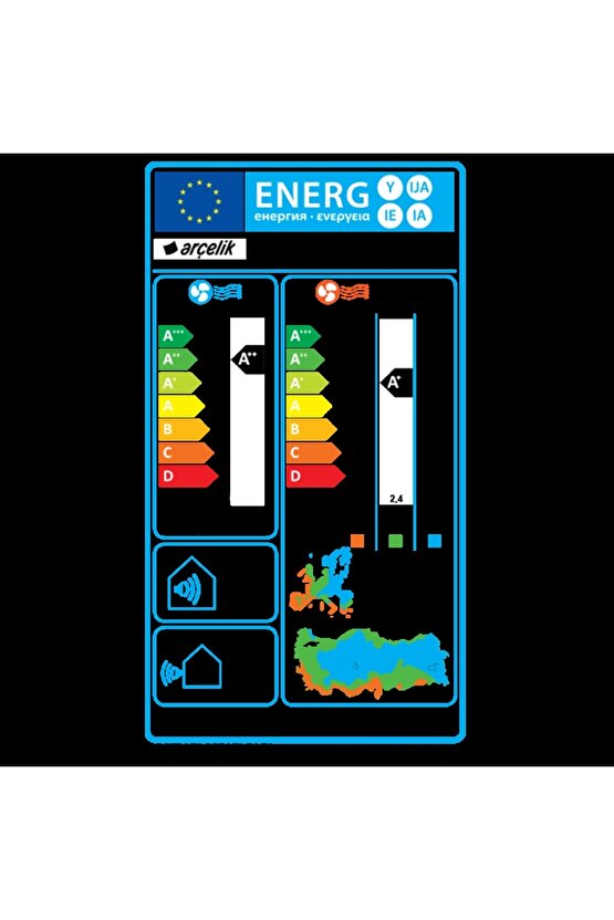 Ekolojik 07325 A++ 7000 BTU Inverter Duvar Tipi Klima