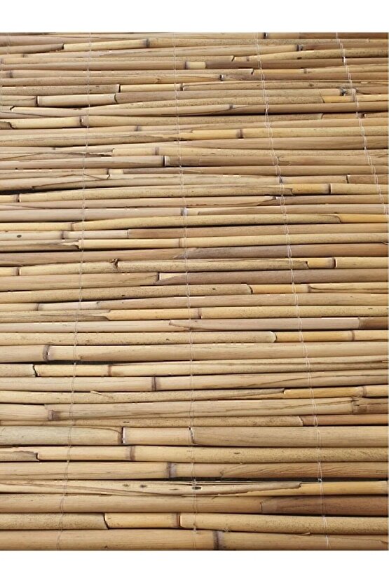 1m X 5m Hasır Kamış Çit Bambu Gölgelik Bahçe Dekor Misina Örgü Kamış