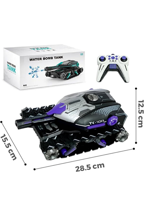 Oyuncak Uzaktan Kumandalı Sesli Ve Işıklı 2.4 Ghz Su Bombası Atan Tank