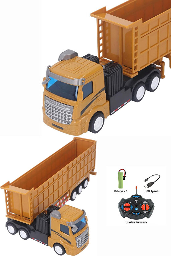 Oyuncak Uzaktan Kumandalı Full Fonksiyon Şarjlı Damperli Tır 41 Cm Dev Boy
