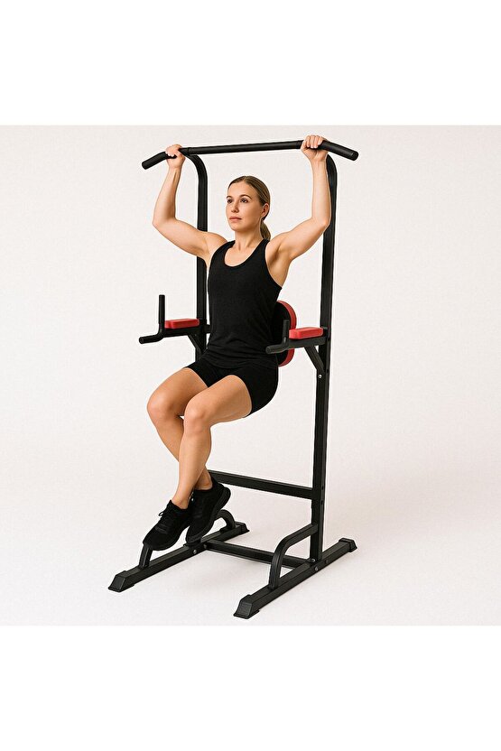 Çok Fonksiyonlu Antreman Kulesi Şınav Barfiks Mekik Egzersiz İstasyonu Fitness