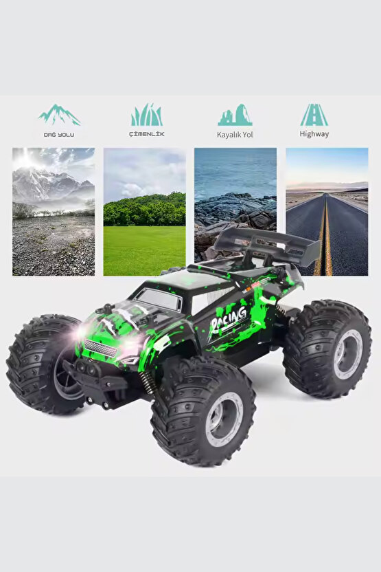 2.4 GHz Uzaktan Kumandalı Şarjlı Araba Full Fonksiyon Işıklı 1:18 High Speed Off Road 40 Dk. Sürüş