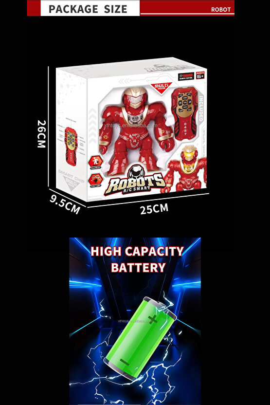 Uzaktan Kumandalı Full Fonksiyon Işıklı Ve Sesli Dansçı İnteraktif Pilli Robot 25 cm +3 Yaş