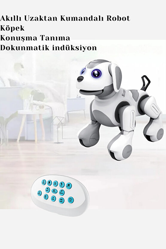 Oyuncak Sesli ve Işıklı Smart Dog Uzaktan Kumandalı Şarjlı İnteraktif Akıllı Sevimli Robot Köpek