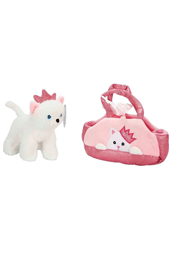 Yumuşak Dokulu Sevimli Peluş Kedi Köpek Taşıma Çantalı 20 cm