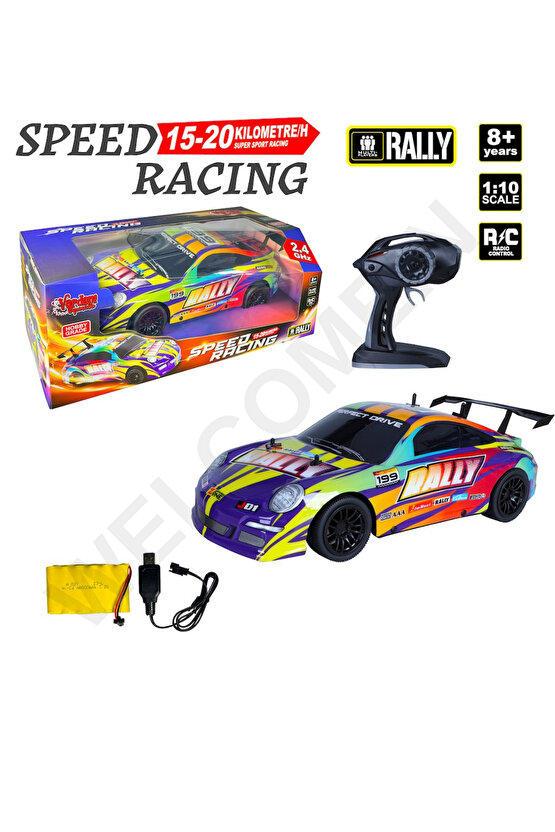 Oyuncak 2.4Ghz Uzaktan Kumandalı 1:10 Ölçek Şarjlı Dev Boy RC Ralli Araba