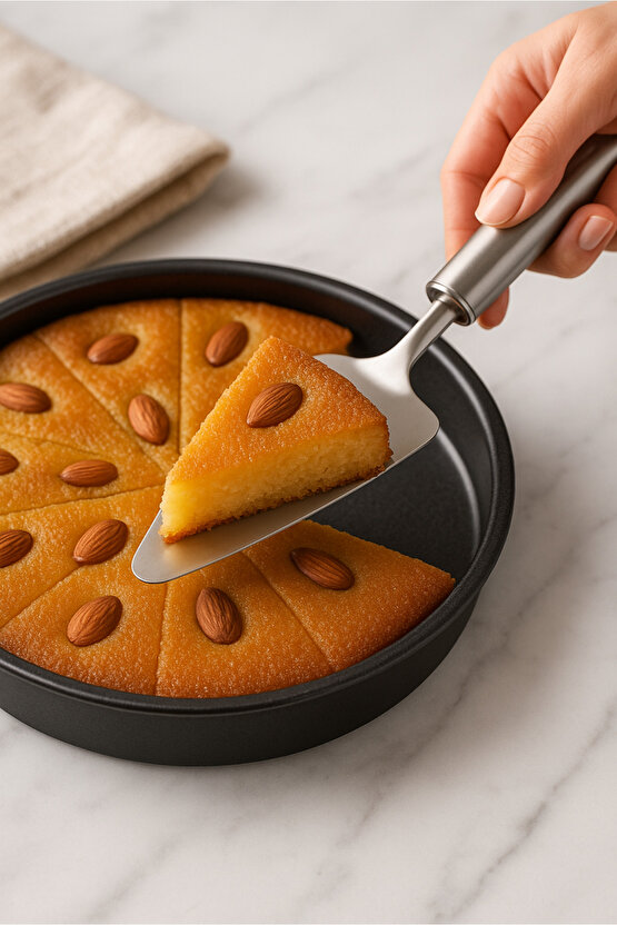 Paslanmaz Çelik Çok Amaçlı Pasta & Pizza Spatulası - Dilimleme Ve Servis - Tırtıklı