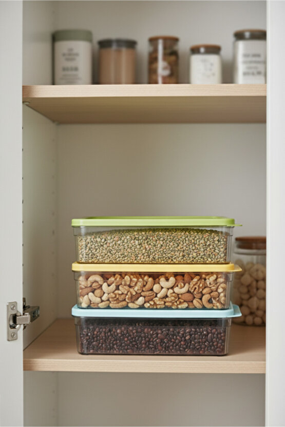 3lü Buzdolabı Organizer Saklama Kabı Buzdolabı Düzenleyici 3x1.80 L