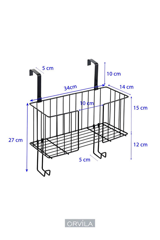 Asılabilir Ütü Askılığı - Kapı Arkası Asılabilir Ütü Masası ve Ütü Askılığı - Siyah