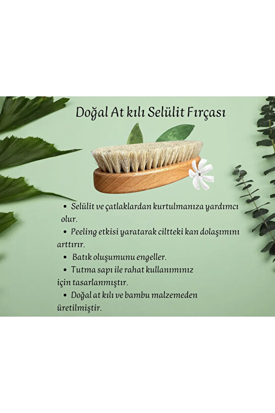 Doğal At Kılı Selülit Fırçası - Ölü Deri Temizleyici ve Peeling Etkili Fırça