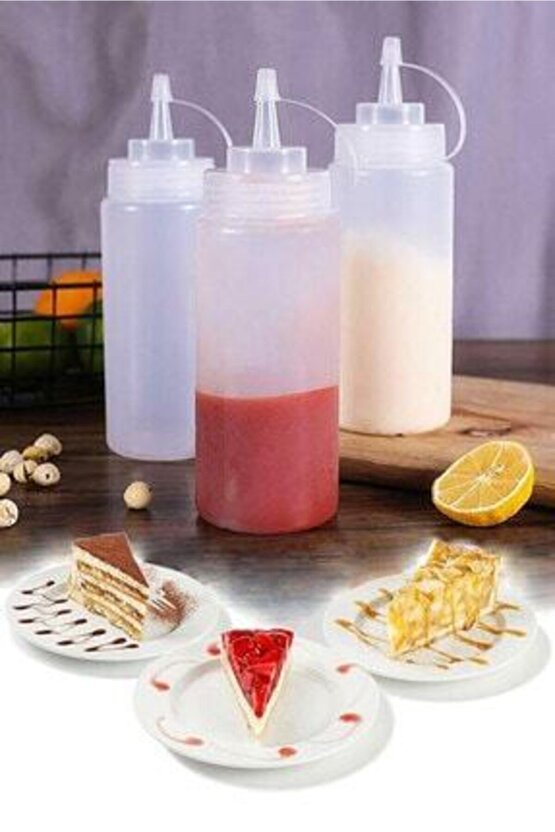 Master Chef 700ml Sızdırmaz Kapaklı Şeffaf Yağdanlık Sirke Ketçap Mayonez Sosluk