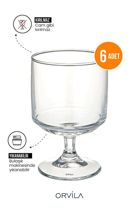 Plastik Magnolia Tatlı Sunum Bardağı | 6lı Mika Magnolya Dondurma Puding Kasesi (CAM DEĞİLDİR)