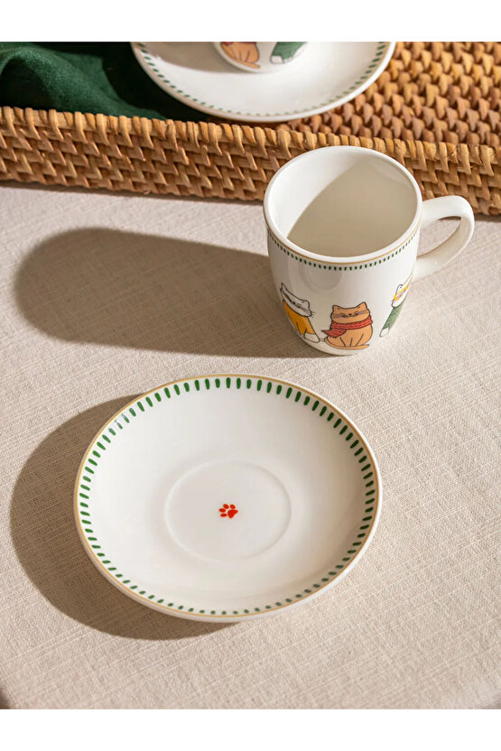 LCW HOME Karışık Baskılı 6 Kişilik Porselen Kahve Fincan Takımı 90 Ml