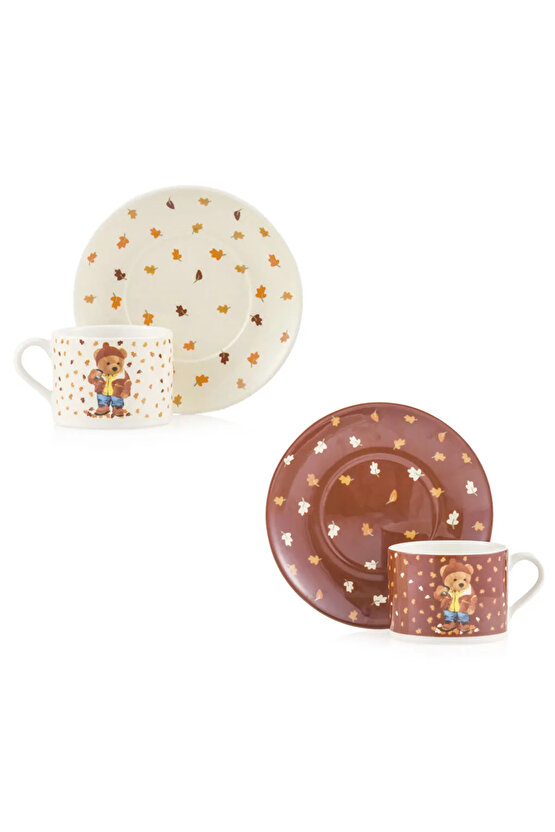 LCW HOME Karışık Ayı Teddy Baskılı 2 Kişilik Kahve Fincan Takımı 90 Ml