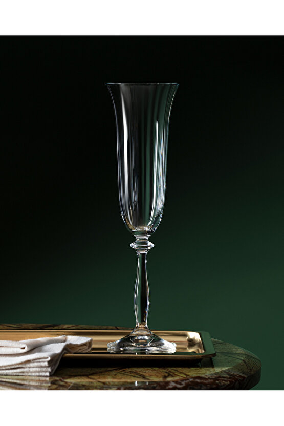 Lucinda Optikli 4lü Kristal Şampanya Kadehi Seti - 190ML