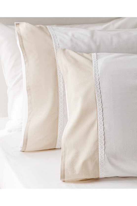Nicola %100 Pamuk Yastık Kılıfı - Bej