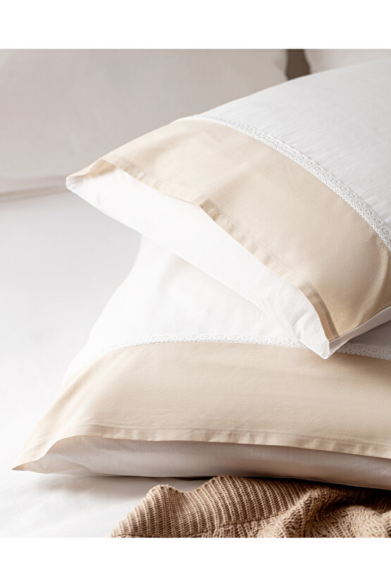Nicola %100 Pamuk Yastık Kılıfı - Bej
