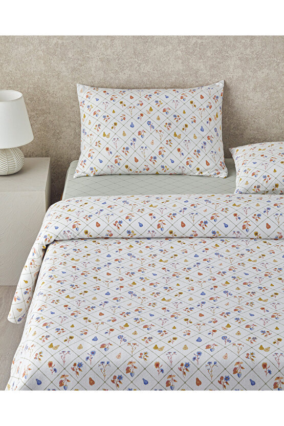 Pear Garden Baskılı Tek Kişilik Pike Takımı 150x220 cm Yeşil