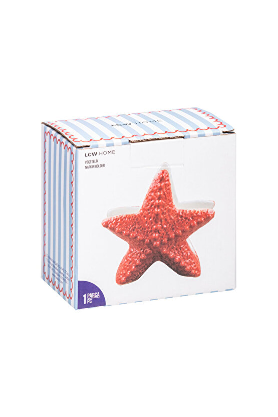Mercan Yıldız Figürlü Seramik Peçetelik 11 cm