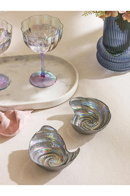 LCW HOME Gri Deniz Kabuğu Figürlü Çerezlik 2li 13 cm