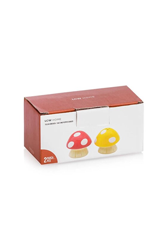 LCW HOME Ekru Baskılı Seramik Tuzluk ve Biberlik