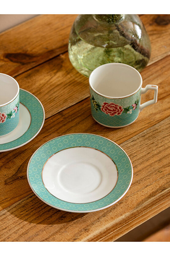 Shining Storedan Işıltılı Seçimler | Baskılı 2 Kişilik Porselen Kahve Fincan Takımı 110 ml