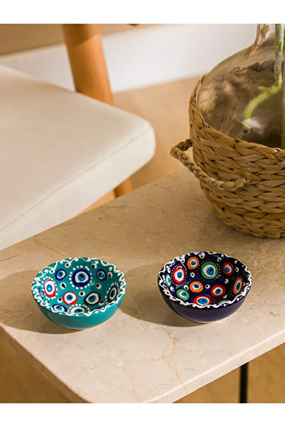 LCW HOME Karişik Nazar Boncuğu Baskılı Seramik Çerezlik 7 cm