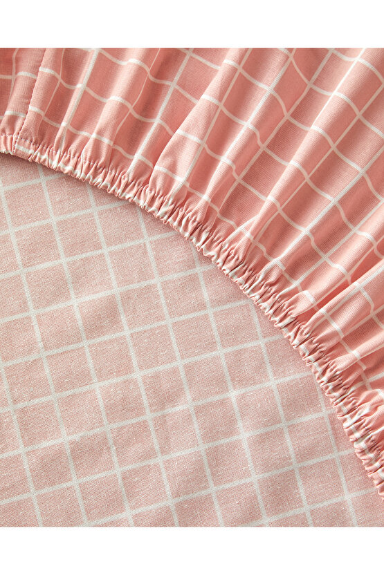 Pure Line Pamuklu Çocuk Lastikli Çarşaf Takımı Pudra