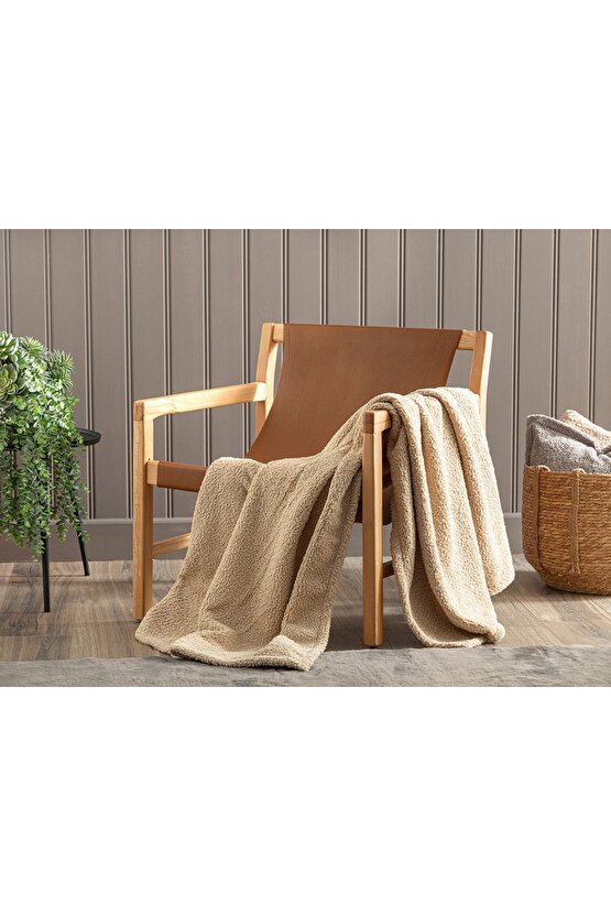Mela Koltuk Şalı 120x170 Cm Bej