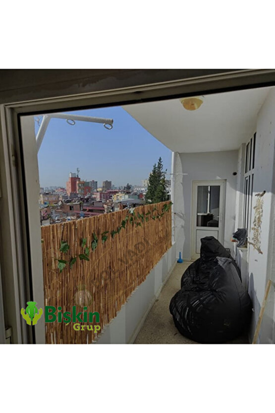 70 CM X 6 Metre Bamvu Kamış Hasır Çit, Misina İpli Bahçe Ve Balkon Dekorasyonu, Gölgelik Reedfence