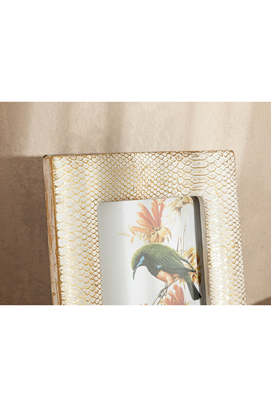 Leather Polyresin Çerçeve 13x18 Cm Gold