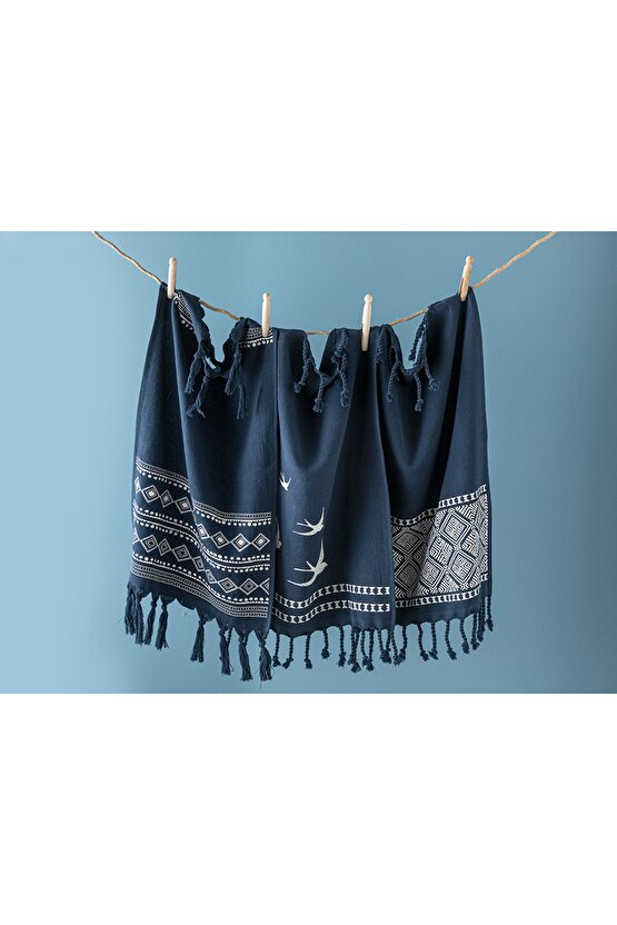 Navy Mare Pamuk Kurulama Bezı 40x60 Cm Lacivert