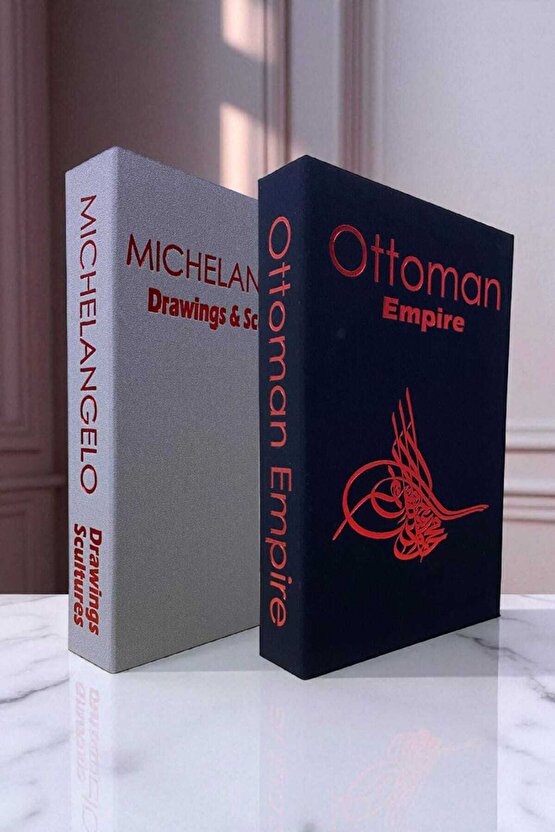 2’li Kumaş Kaplı Kitap Görünümlü Dekoratif Kutu | Hediye & Takı Kutusu