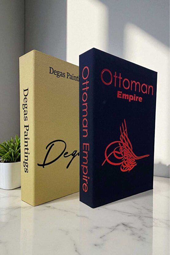 2’li Kumaş Kaplı Kitap Görünümlü Dekoratif Kutu | Hediye & Takı Kutusu