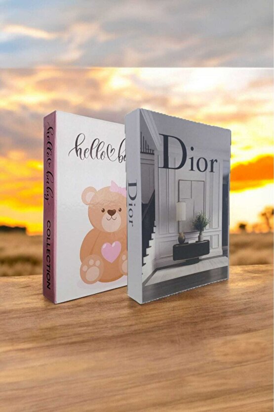 Dekoratif Kitap Görünümlü Kutu 2li Set Decorative Book Looking Box