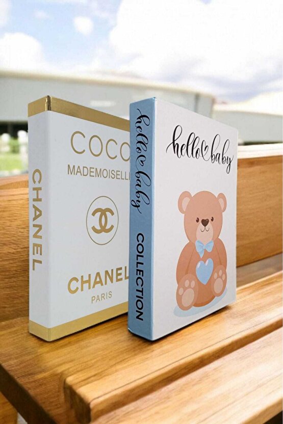 Dekoratif Kitap Görünümlü Kutu 2li Set Decorative Book Looking Box