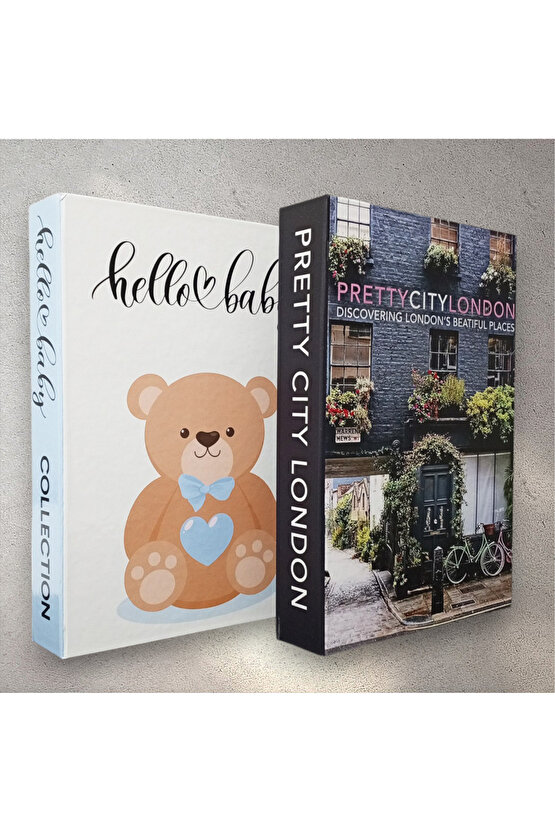 Dekoratif Kitap Görünümlü Kutu 2li Set Decorative Book Looking Box