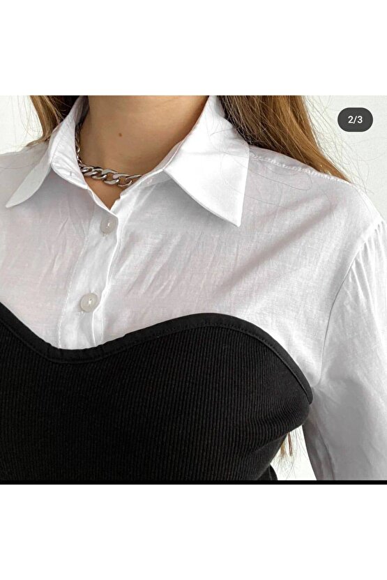 Siyah - Beyaz İkili Görünüm Gömlek