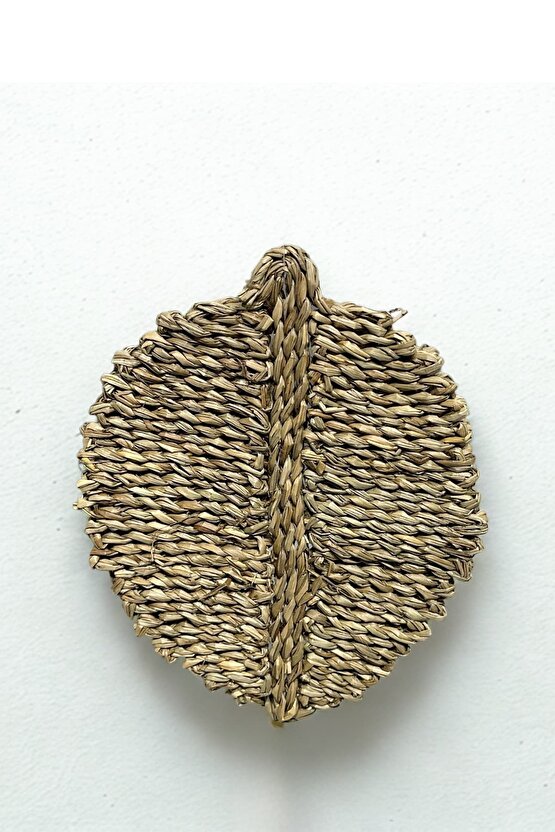 El Yapımı Saz Yaprağı Duvar Aksesuarı Bambu Dekorasyon Natürel Bohem Small