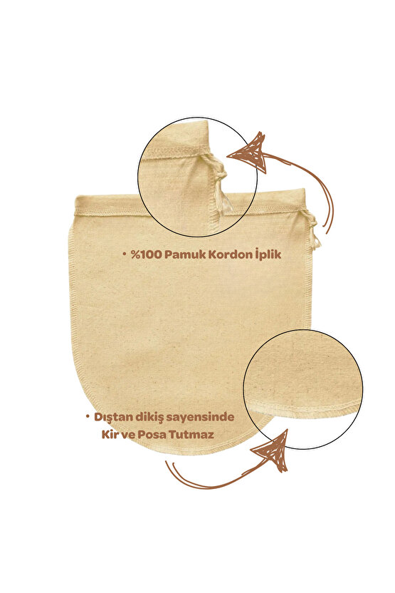 25x30 cm 5 Adet Organik Pamuk Süzme Kesesi Süt Bezi Çok Amaçlı Kese Süt Bezi Yoğurt Peynir